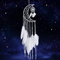 Valkoinen käsintehty Dream Catcher Moon Design höyhenillä Dream Catcher Seinään ripustettava Kodinsisustus Koristefestivaali askartelulahja hinta ja tiedot | Sisustuspaneelit | hobbyhall.fi