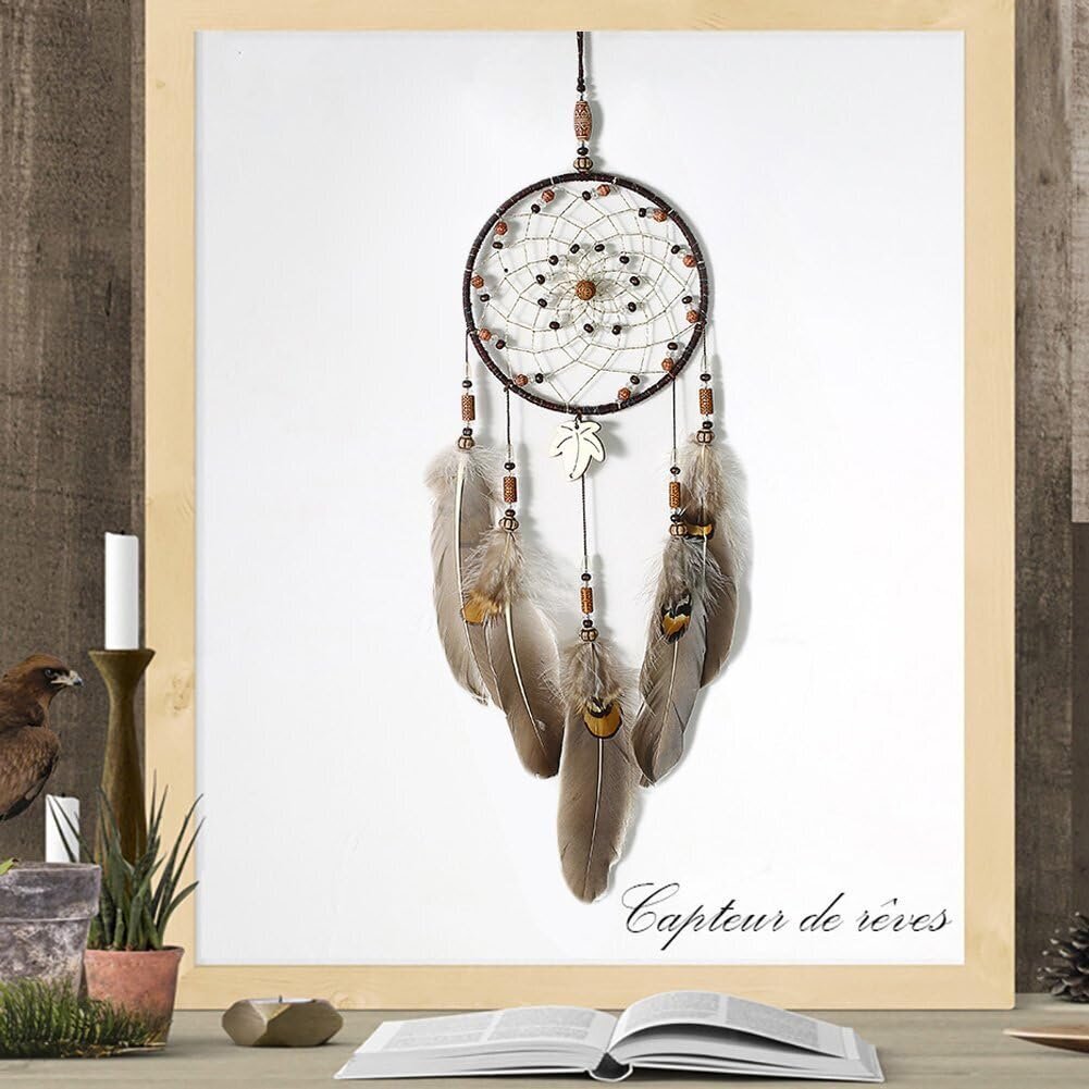 Vintage Indian Dream Catcher Dream Catcher Luonnollinen höyhenen auton seinäkoristeet tytölle poikalapselle - ruskea hinta ja tiedot | Sisustuspaneelit | hobbyhall.fi