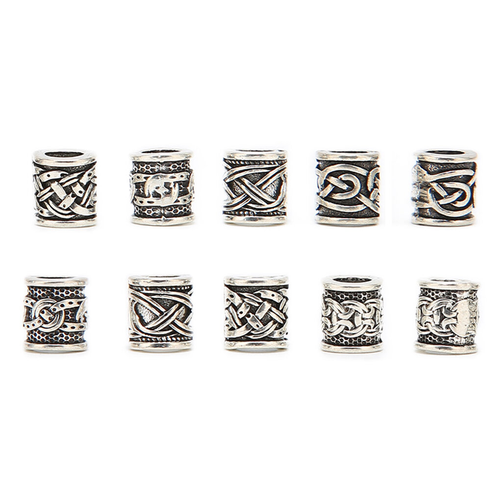 10 kpl Viking Beard Beads Seos Antiikkinorjalainen Dreadlock Helmet partahiuksille Tee itse rannekoru kaulakoru hinta ja tiedot | Miesten hatut, huivit ja käsineet | hobbyhall.fi