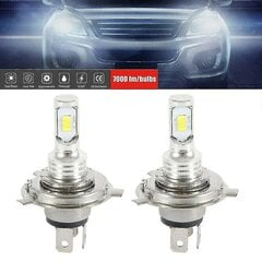 2x H4 Led ajovalojen polttimoiden muunnossarja Hi-lo Beam 7000lm 6000k Super Bright hinta ja tiedot | Polttimot | hobbyhall.fi