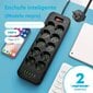 EU Plug AC Power Strip Multi-Touch jatkojohdon sähköpistoke 4 USB-portilla Pikalataus-monitoimiverkkosuodatin hinta ja tiedot | Kytkimet ja pistorasiat | hobbyhall.fi