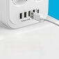 EU Plug AC Power Strip Multi-Touch jatkojohdon sähköpistoke 4 USB-portilla Pikalataus-monitoimiverkkosuodatin hinta ja tiedot | Kytkimet ja pistorasiat | hobbyhall.fi