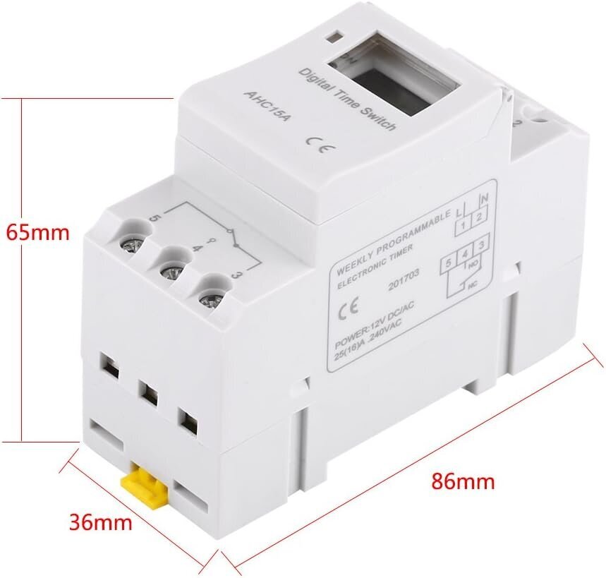 LCD-ajastin Viikoittainen sähköajastin Digitaalinen ajastinkytkin 15A (220V) hinta ja tiedot | Kytkimet ja pistorasiat | hobbyhall.fi