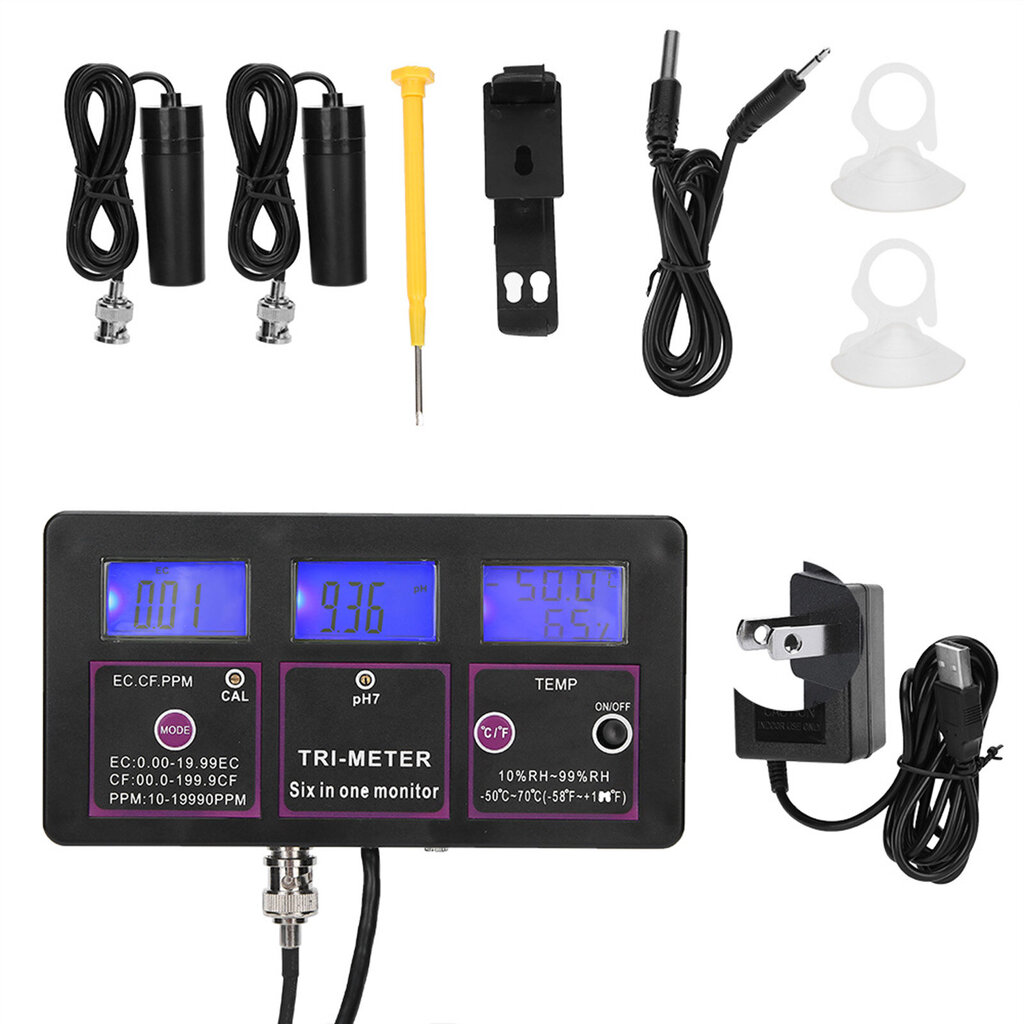 PH217 Vedenlaadun testeri Monitoiminen vesitestimittarin ilmaisin ph TDs Ec TEMp ORp CF US Plug hinta ja tiedot | Mittarit ja mittalaitteet | hobbyhall.fi