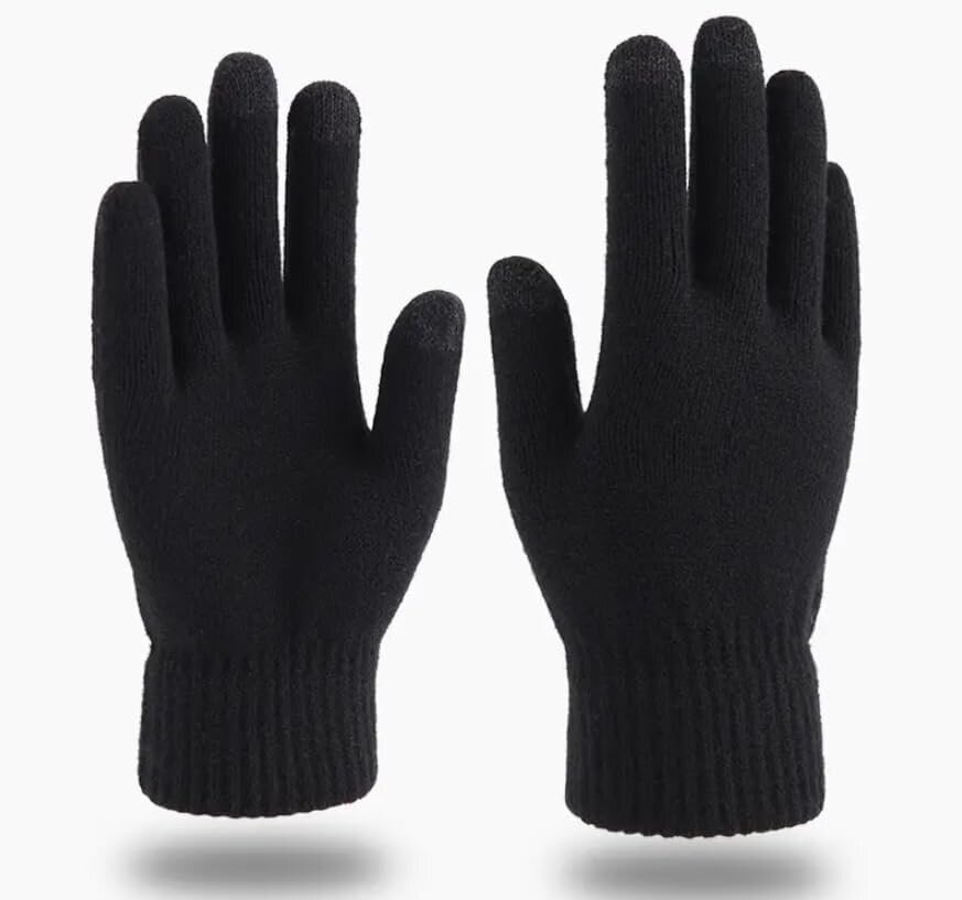 Miesten Fleece Kosketusnäyttö Käsineet Thinsulate Vuorattu Full Finger Thermal Winter Wooly Work (musta) hinta ja tiedot | Työkäsineet | hobbyhall.fi