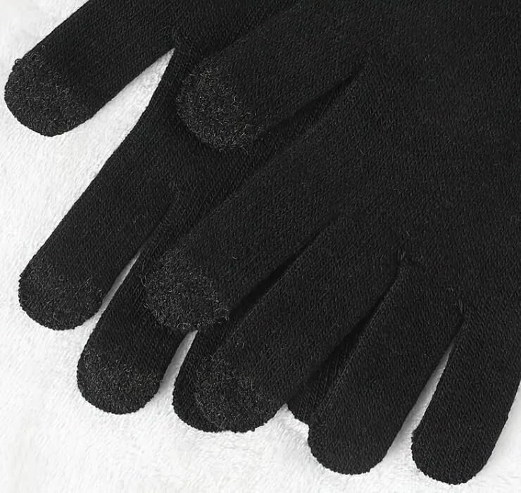 Miesten Fleece Kosketusnäyttö Käsineet Thinsulate Vuorattu Full Finger Thermal Winter Wooly Work (musta) hinta ja tiedot | Työkäsineet | hobbyhall.fi