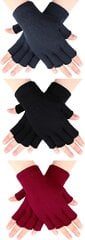 SATINIOR 3 Paria Half Finger Gloves Winter Fingerless Gloves Neulotut hanskat miehille Naisille hinta ja tiedot | Työkäsineet | hobbyhall.fi