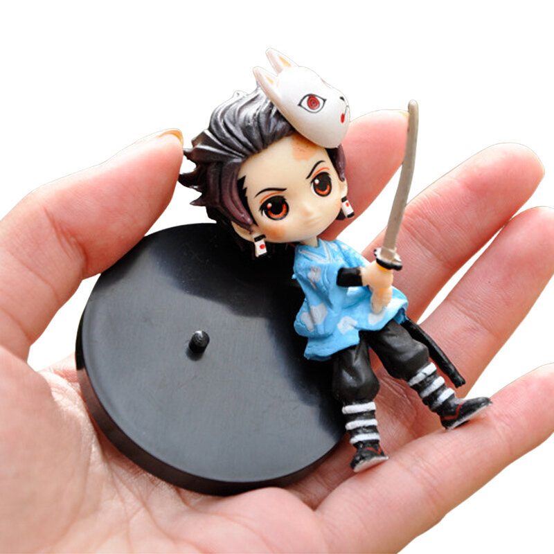 ST Demon Slayer Anime Figur 7 cm Nezuko Tanjirou Zenitsu Inosuke Kyoujurou Kanawo Kawaii Toy Q Figuraali PVC mallilahja hinta ja tiedot | Pienoismallit | hobbyhall.fi