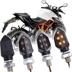 Pack Mini LED -moottoripyörän suuntavilkut Vedenpitävät Hyväksytyt etu- ja takavilkut Universal 12V Yhteensopiva Harley Kawasaki Yamahan kanssa hinta ja tiedot | Moottoripyörien lisätarvikkeet | hobbyhall.fi