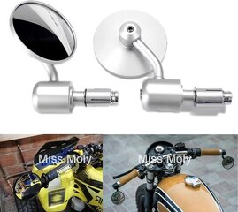 7/8&quot; 22 mm moottoripyörän ohjaustangon peili 3 tuuman pyöreä sivupeili Scooter Chopper Cruiserille (hopea) hinta ja tiedot | Moottoripyörien lisätarvikkeet | hobbyhall.fi