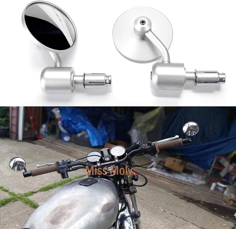 7/8&quot; 22 mm moottoripyörän ohjaustangon peili 3 tuuman pyöreä sivupeili Scooter Chopper Cruiserille (hopea) hinta ja tiedot | Moottoripyörien lisätarvikkeet | hobbyhall.fi