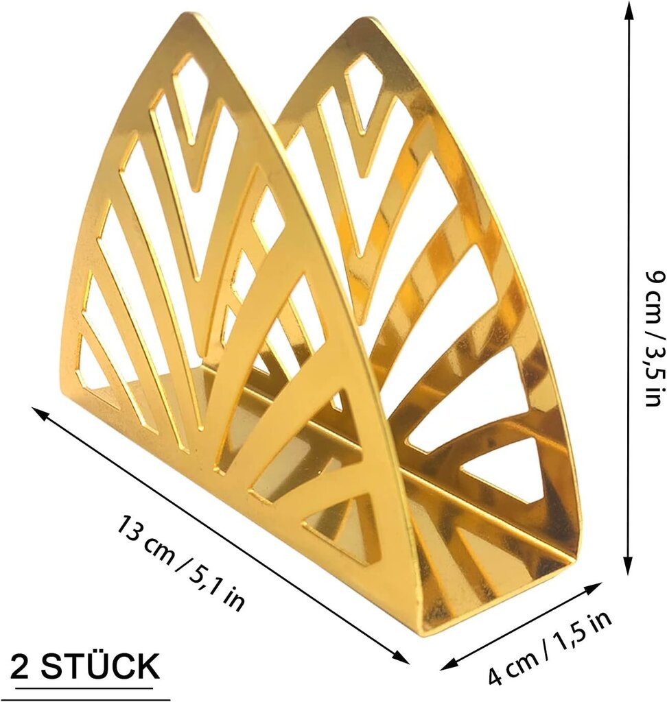 2-osainen lautasliinapidikesarja, yksinkertainen ruostumattomasta teräksestä valmistettu kolmio, kultaa hinta ja tiedot | Vauvojen kosteuspyyhkeet | hobbyhall.fi