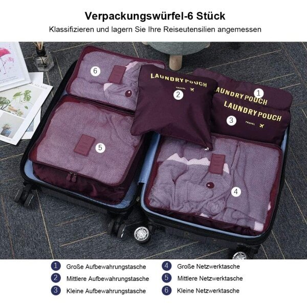 IC Travel pakkauskuutiot 8 kpl Järjestäjä setille & Weinrotille hinta ja tiedot | Matkalaukut ja matkakassit | hobbyhall.fi