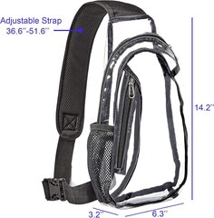 Stadionin hyväksytty PVC Crossbody, kirkas rento rintareppu vaellukseen tai konserttiin, musta hinta ja tiedot | Reput ja rinkat | hobbyhall.fi