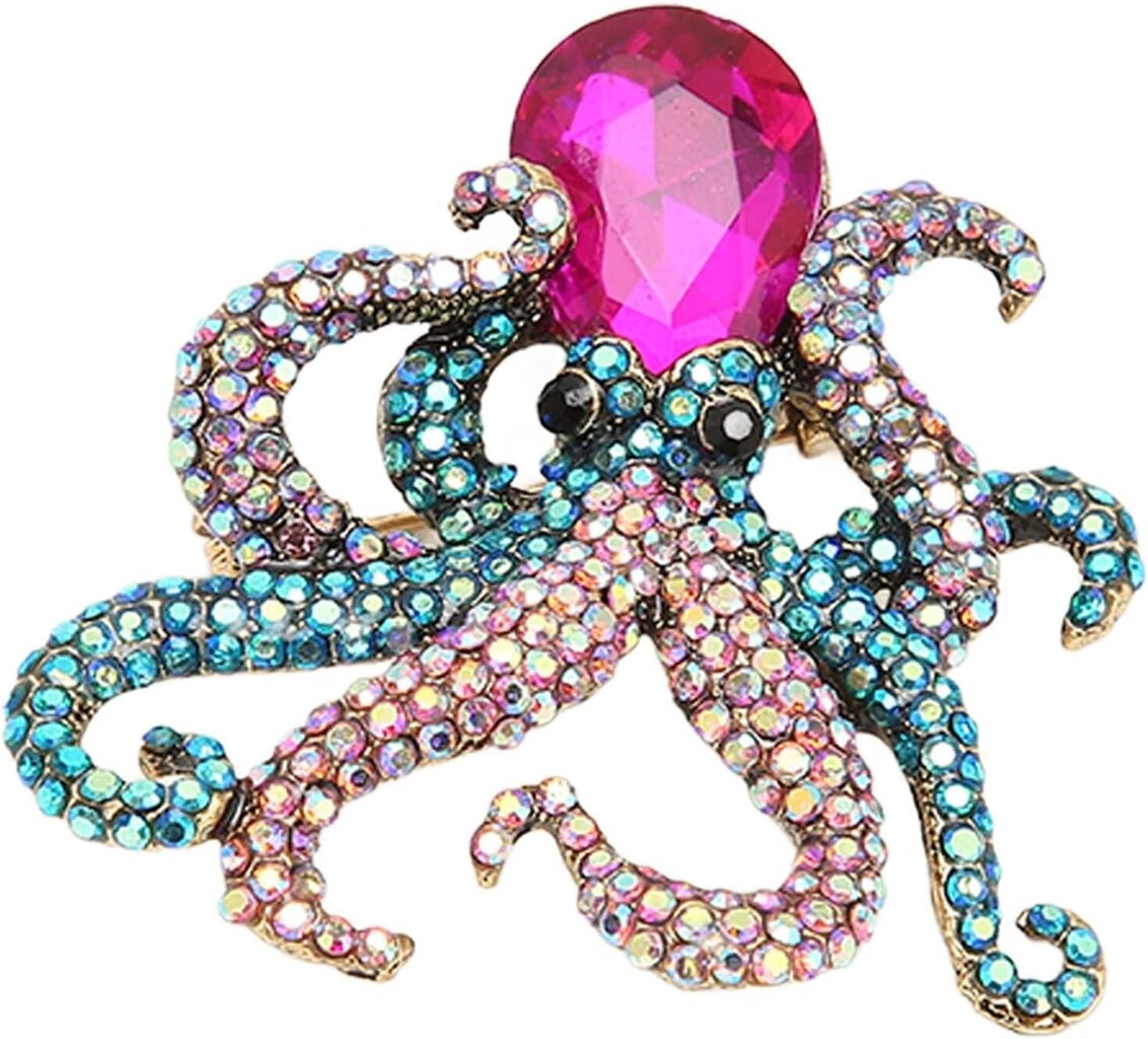 Korut Crystal Octopus Pin rintakoru Naiset Tyttö Eläimet Koristekorut Kristalli Korut Rintakoru Strassit Mustekala Rintaneula Halloween Puku Asusteet Juhla Naiset Teinityttö hinta ja tiedot | Rintakorut | hobbyhall.fi