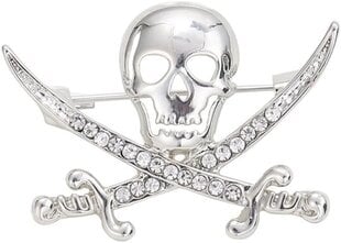 Punk Skull Head Cross Sword rintaneula Cool Skeleton rintaneula mekkopuvun sisustukseen Halloween Juhlavaatteet Asusteet naisille Miesten hopea hinta ja tiedot | Rintakorut | hobbyhall.fi