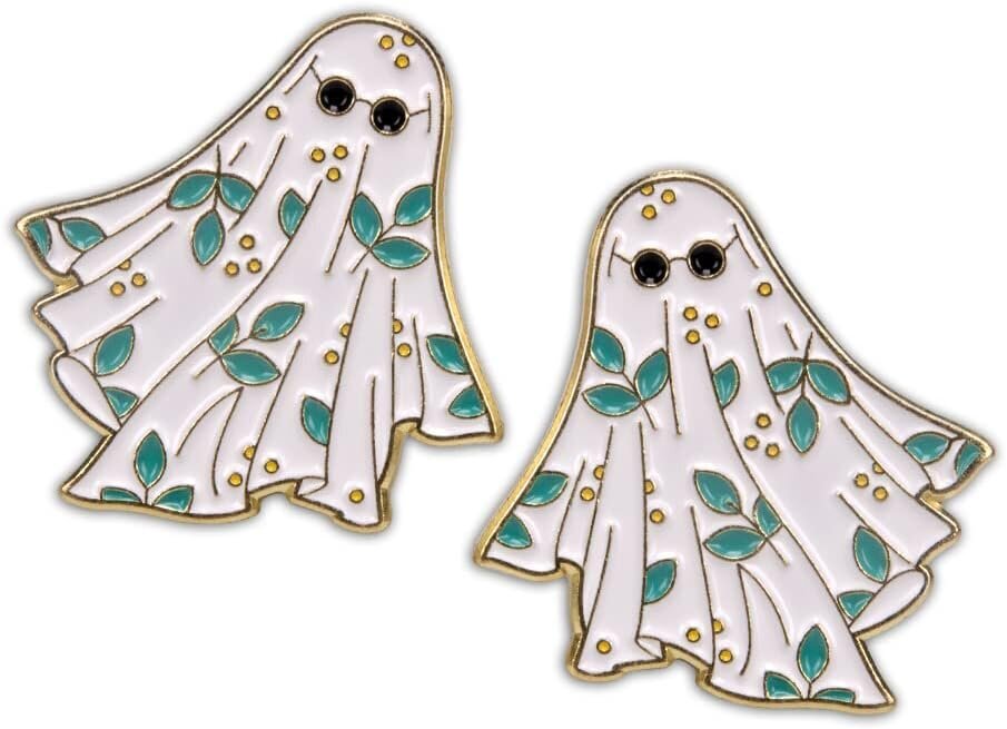 2kpl Ghost Pins emalineulat Söpö sarjakuva rintaneula vaahteranlehti kummitus rintaneula Halloween rintakorut goottilaiset rintamerkit hinta ja tiedot | Rintakorut | hobbyhall.fi