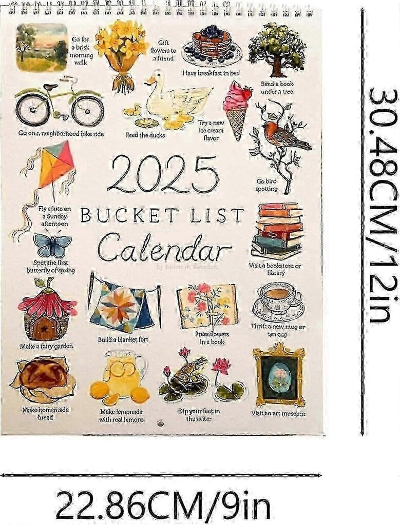 2025 Bucket List -kalenteri, 12 kuukauden seinäkalenteri, 2025 seinäkalenteri To Do List Notes -kalenteri, 2025 kalenteri suunnittelua tai järjestämistä varten hinta ja tiedot | Kalenterit ja muistikirjat | hobbyhall.fi