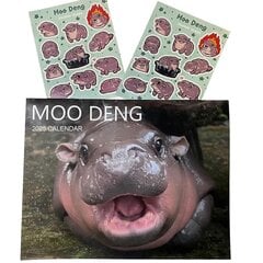 Hauska Moo Deng Hippo Kalenteri 2025, Moo Deng Pygmy Hippo ripustettava kuukausittainen seinäkalenteri nopeasti hinta ja tiedot | Kalenterit ja muistikirjat | hobbyhall.fi