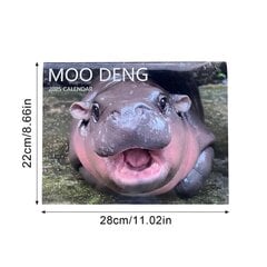 Hauska Moo Deng Hippo Kalenteri 2025, Moo Deng Pygmy Hippo ripustettava kuukausittainen seinäkalenteri nopeasti hinta ja tiedot | Kalenterit ja muistikirjat | hobbyhall.fi