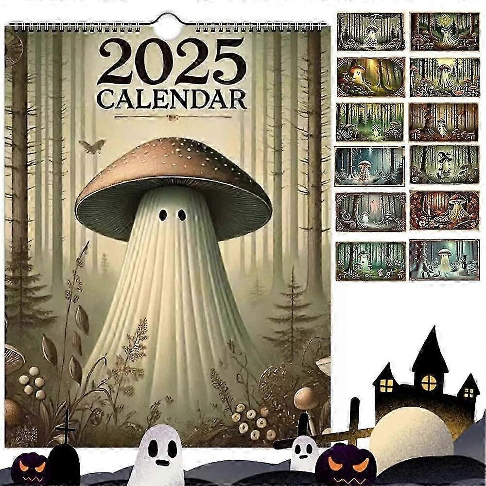 Mushroom Ghost 2025 -kalenteri, 8,5 * 11" Vintage Cottage Core Ghost -kalenteri hinta ja tiedot | Kalenterit ja muistikirjat | hobbyhall.fi