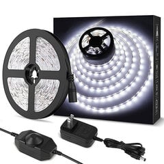 5M LED-nauha 1200LM Kylmävalkoinen Himmennettävä, 12V 6000K 300LEDs 2835, Itseliimautuva LED-nauha himmentimellä, liittimet+muuntaja, sisävalaistus huonekaluihin, portaat, makuuhuone, keittiö hinta ja tiedot | Sohvaryhmät | hobbyhall.fi