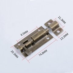 2 kpl 3" ruostumattomasta teräksestä valmistetut ovenpultit sisäoviin Turvasalpa pronssi 89 x 29,3 mm hinta ja tiedot | Sohvaryhmät | hobbyhall.fi