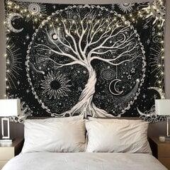 Tree of Life Tapestry Moon and Black Sun Seinään ripustettava psykedeelinen kuvakudos Starry Mandala Wall Goverry Hippi-seinäkoristelu makuuhuoneen asuntolajuhliin (175x230cm) hinta ja tiedot | Sohvaryhmät | hobbyhall.fi