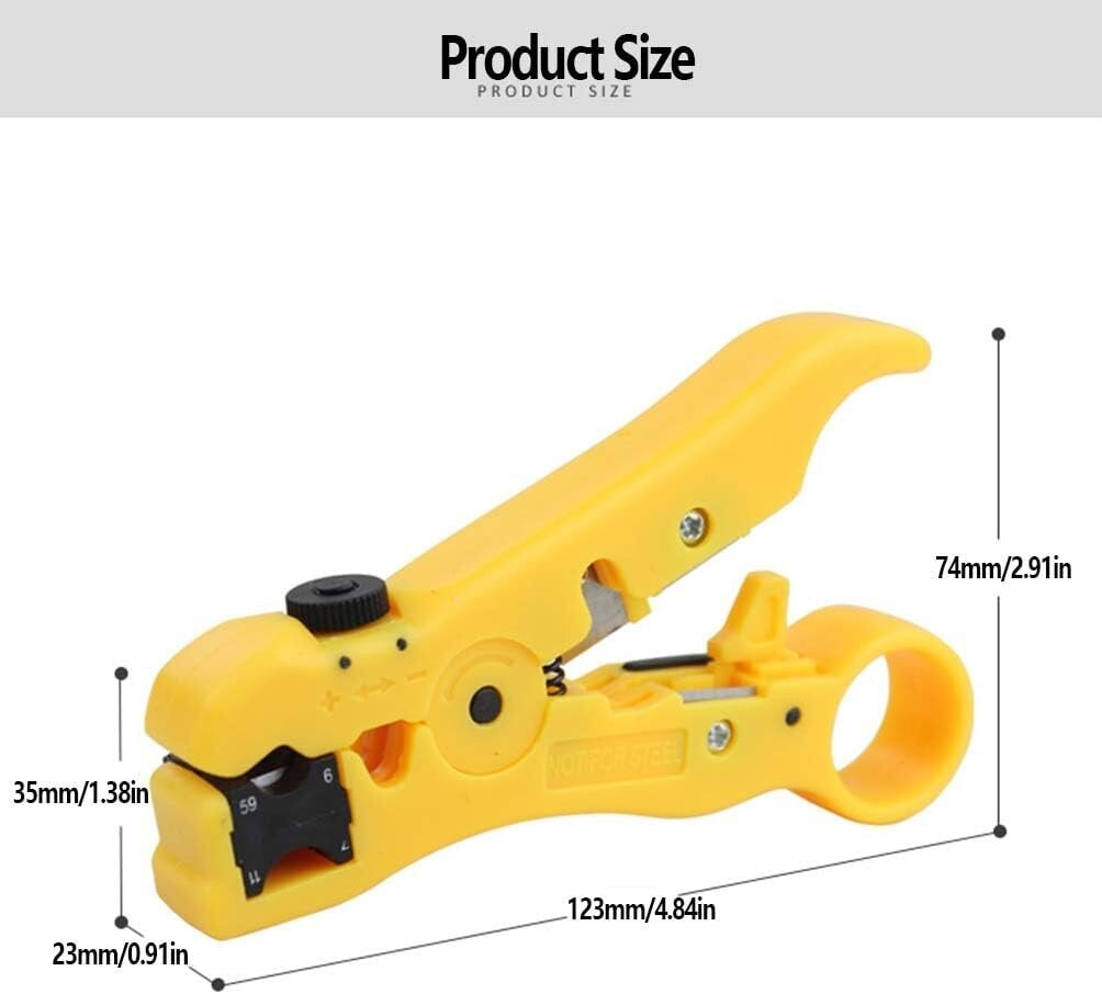 Universaali kaapelinkuorija, kuorintatyökalu, langankuorintatyökalu, koaksiaalinen RG 59/6/7/11 Cat5/6 UTP koaksiaalinen koaksiaalikaapelin kuorinta, 125 mm koaksiaali- ja datakaapeleille hinta ja tiedot | Sohvaryhmät | hobbyhall.fi