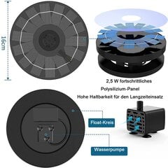 Aurinkosuihkulähde, 1W 130mm aurinkosuihkulähde Aurinkolampipumppu vesipumppu Kelluva aurinkosuihkulähdepumppu, 6 suihkulähdetyyliä hinta ja tiedot | Sohvaryhmät | hobbyhall.fi