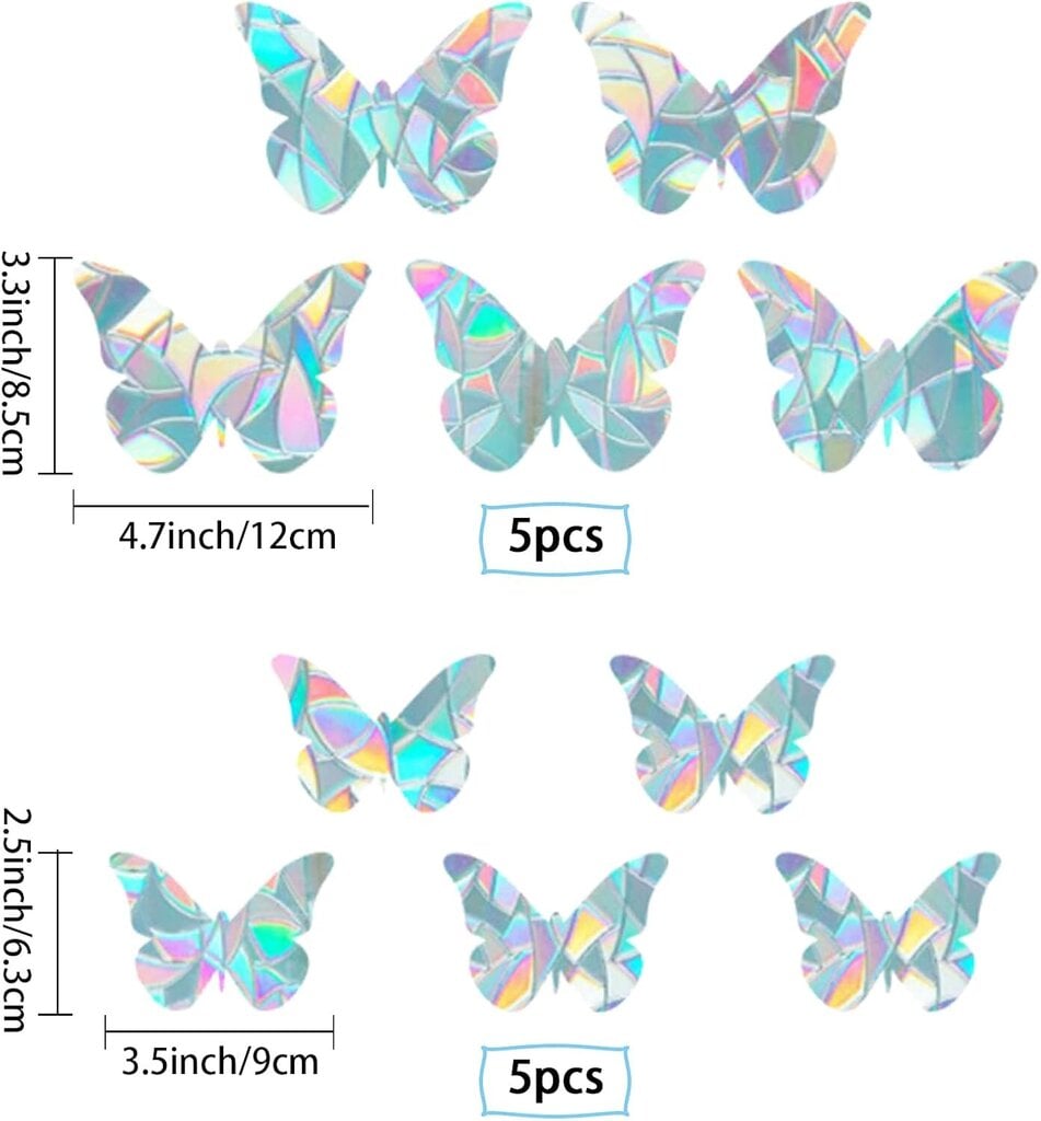 10 kpl sateenkaari-ikkunaliima 3D koristeellinen ikkunakalvo perhostyylinen törmäyksenestoinen ikkunatarra Ovi-ikkuna staattinen kiinnitys keittiöön ruokasaliin makuuhuoneeseen hinta ja tiedot | Sohvaryhmät | hobbyhall.fi