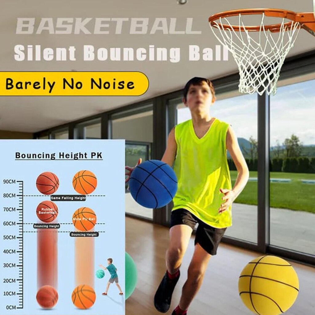 Handleshh Silent Basketball - Ensiluokkainen materiaali, hiljainen ja pehmeä vaahtomuovipallo, harjoitus- ja peliapu Oranssi hinta ja tiedot | Koripallot | hobbyhall.fi