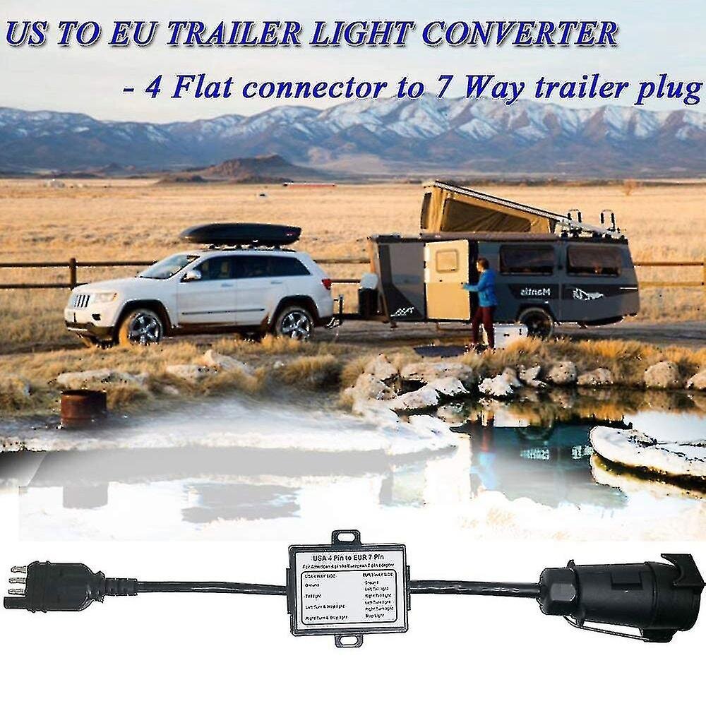 Us To Europe Trailer Light Converter 4 Way Flat Socket (amerikkalainen ajoneuvo) 7 Way Round Socket (eu hinta ja tiedot | Peräkärryt ja venetrailerit | hobbyhall.fi