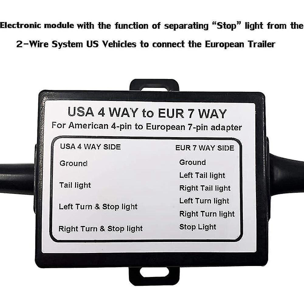 Us To Europe Trailer Light Converter 4 Way Flat Socket (amerikkalainen ajoneuvo) 7 Way Round Socket (eu hinta ja tiedot | Peräkärryt ja venetrailerit | hobbyhall.fi