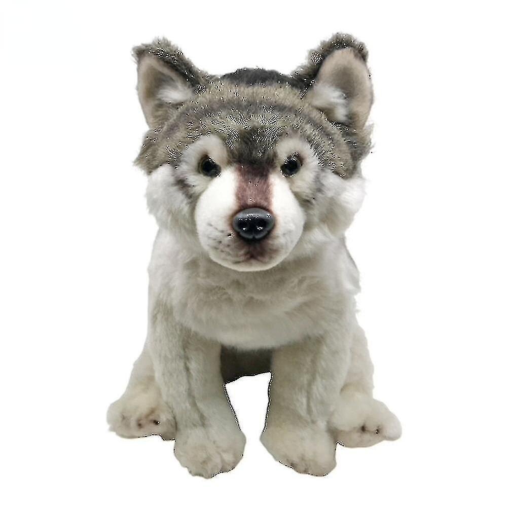 27 cm Realistinen Grey Wolf Husky Dog Pehmolelu. hinta ja tiedot | Pehmolelut | hobbyhall.fi