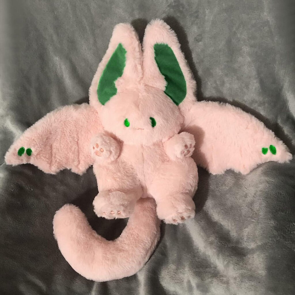 Söpö Bat Bunny Pehmo Tyyny Kawaii Bat Kanin täytetty eläin lapsille Pinkki 12" hinta ja tiedot | Pehmolelut | hobbyhall.fi