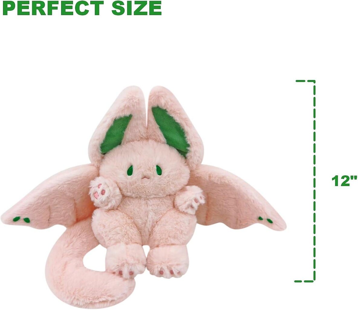 Söpö Bat Bunny Pehmo Tyyny Kawaii Bat Kanin täytetty eläin lapsille Pinkki 12" hinta ja tiedot | Pehmolelut | hobbyhall.fi