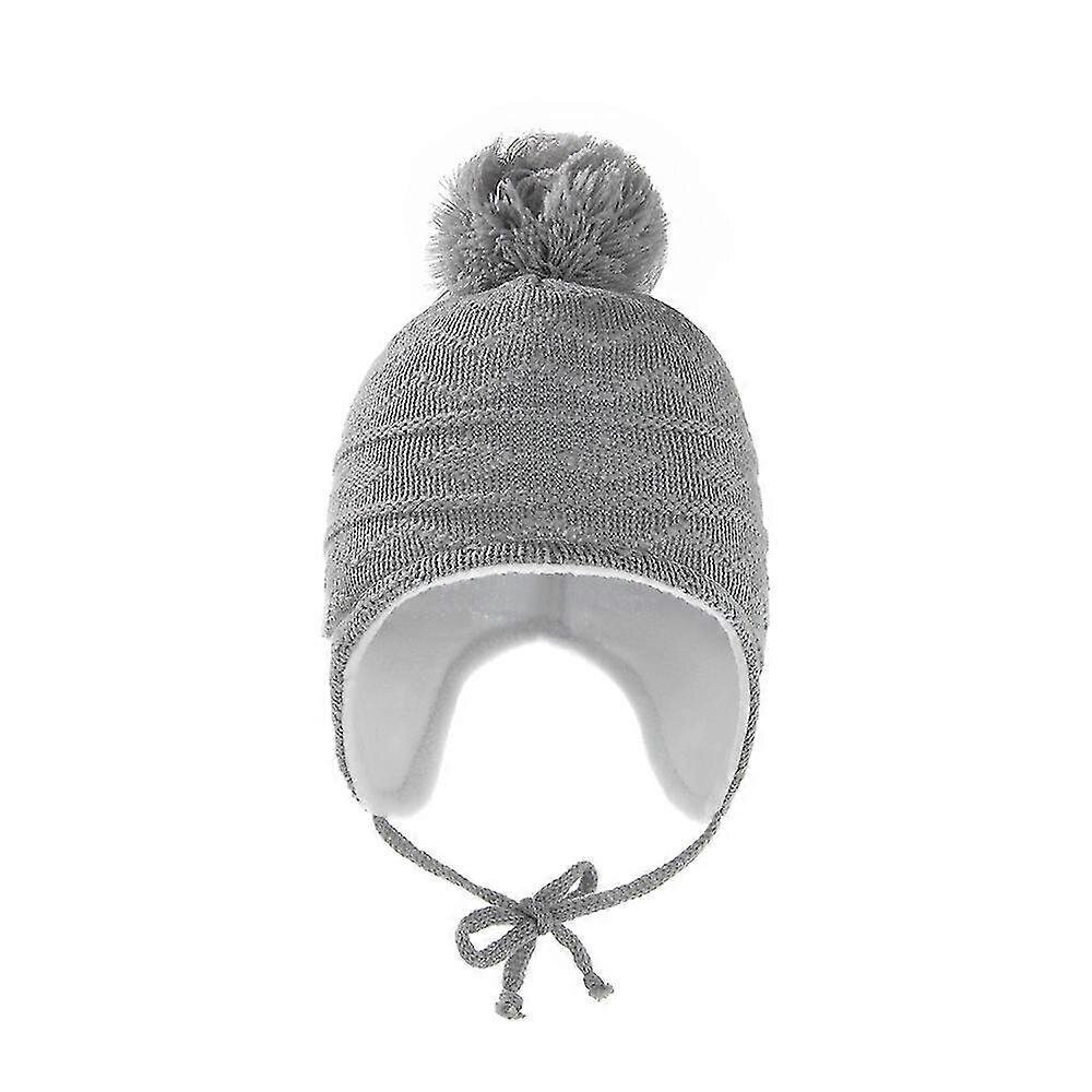 Baby Bean Knit Warm Winter Pom Skull Hat Hatun väri: Harmaa hinta ja tiedot | Naisten päähineet | hobbyhall.fi