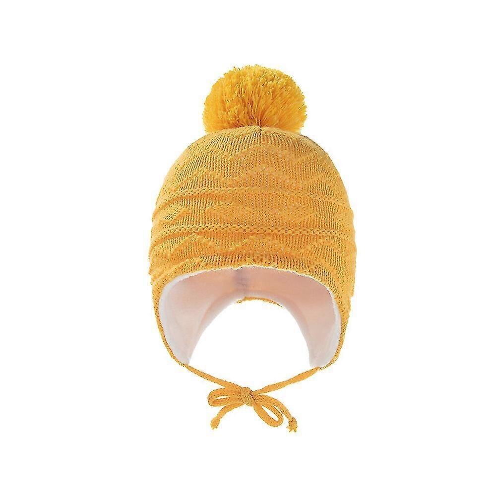 Baby Bean Knit Warm Winter Pom Skull Hat Hatun väri: Keltainen hinta ja tiedot | Naisten päähineet | hobbyhall.fi