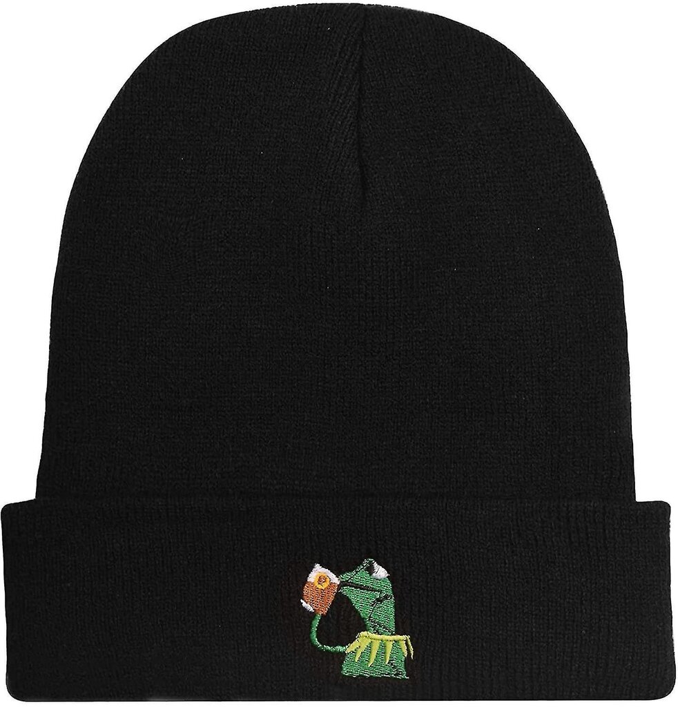 Winter Kermit The Frog Sipping Tea Pipo Lämmin Mukava Pehmeä Ylisuuri Paksu Kaapeli Neulottu Hattu Unisex Neulotut Lippikset hinta ja tiedot | Naisten päähineet | hobbyhall.fi