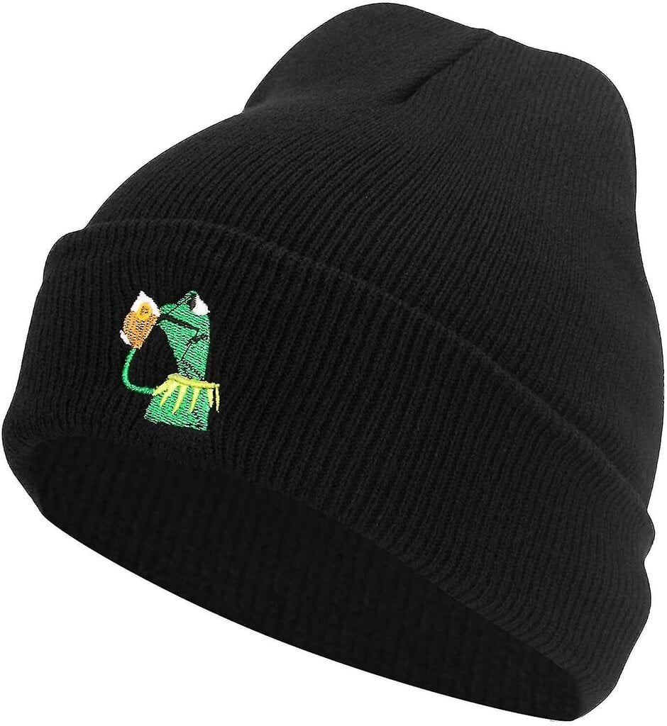 Winter Kermit The Frog Sipping Tea Pipo Lämmin Mukava Pehmeä Ylisuuri Paksu Kaapeli Neulottu Hattu Unisex Neulotut Lippikset hinta ja tiedot | Naisten päähineet | hobbyhall.fi