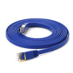 Cat 7 Ethernet-kaapeli 32AWG happiton kupari 10Gbps nopea 600Mhz kaistanleveys tasainen Internet-verkko LAN-liitäntäjohto, sininen 10m hinta ja tiedot | Tekstiilijohdot ja sähköliittimet | hobbyhall.fi