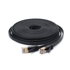 Cat 7 Ethernet-kaapeli 32AWG happiton kupari 10Gbps nopea 600Mhz kaistanleveys tasainen Internet-verkko LAN-liitäntäjohto, musta 0,5m hinta ja tiedot | Tekstiilijohdot ja sähköliittimet | hobbyhall.fi