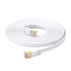 Cat 7 Ethernet-kaapeli 32AWG happiton kupari 10Gbps nopea 600Mhz kaistanleveys tasainen Internet-verkko LAN-liitäntäjohto, valkoinen 10m hinta ja tiedot | Tekstiilijohdot ja sähköliittimet | hobbyhall.fi