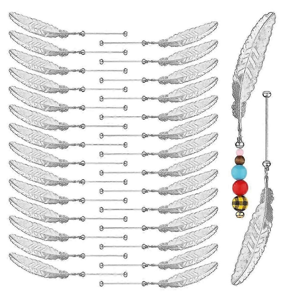 30 kpl Tee itse helmiäiset kirjanmerkit, tyhjä tanko höyhenriipuksella helmillä koristeltu sivupidike Kirjamerkki askartelusarja kirjojen ystäville A hinta ja tiedot | Kirjanmerkit | hobbyhall.fi