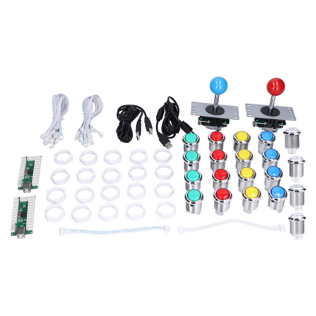 2 Player Arcade DIY Kit 8 Ways Joystick LED Arcade Buttons USB Enkooderi Arcade-pelikonsoliin hinta ja tiedot | DJ-laitteet | hobbyhall.fi