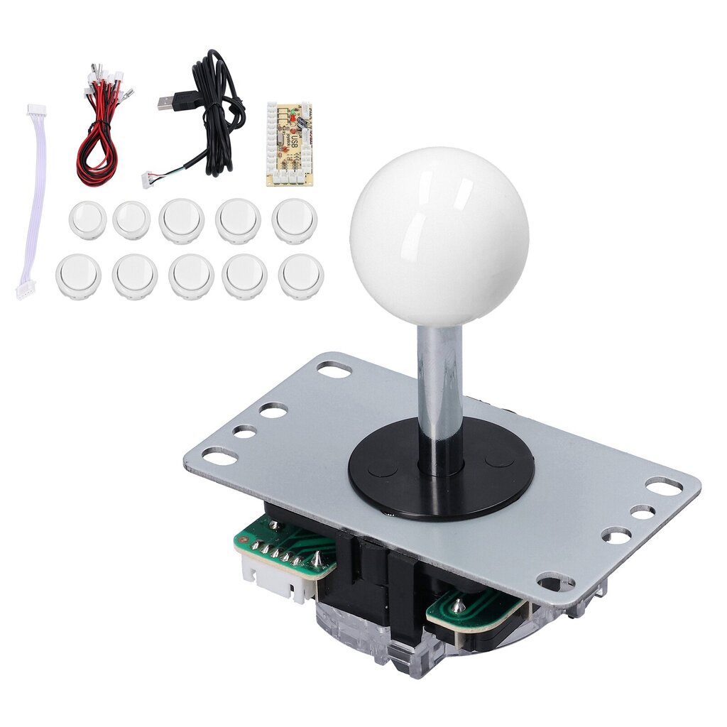 QM070901 Arcade Game Joystick Kits Zero Delay Arcade Game DIY Kit osat Enkooderilevyllä 10 painikkeen joystick MAMEWhitelle hinta ja tiedot | DJ-laitteet | hobbyhall.fi