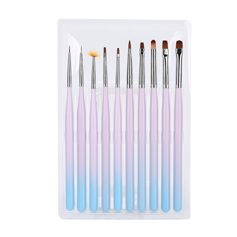 10 kpl Nail Art Brush DIY hieno kuviollinen kynsimaalaus piirustussivellin UV-geelikynä hinta ja tiedot | Maalaustarvikkeet | hobbyhall.fi