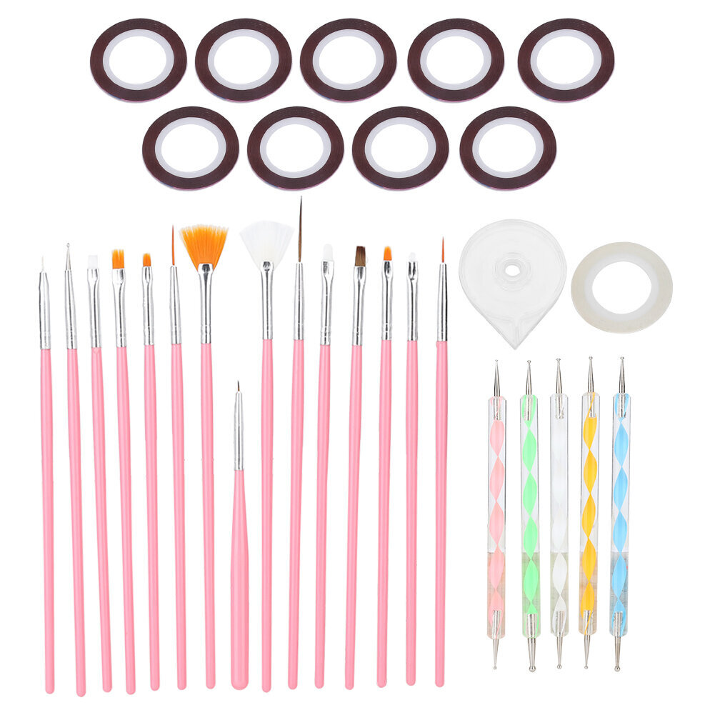 Ammattimainen Nail Art Set kynsien maalaus piirustussiveltimet kynä manikyyri pistekynän sekoituslinja hinta ja tiedot | Maalaustarvikkeet | hobbyhall.fi