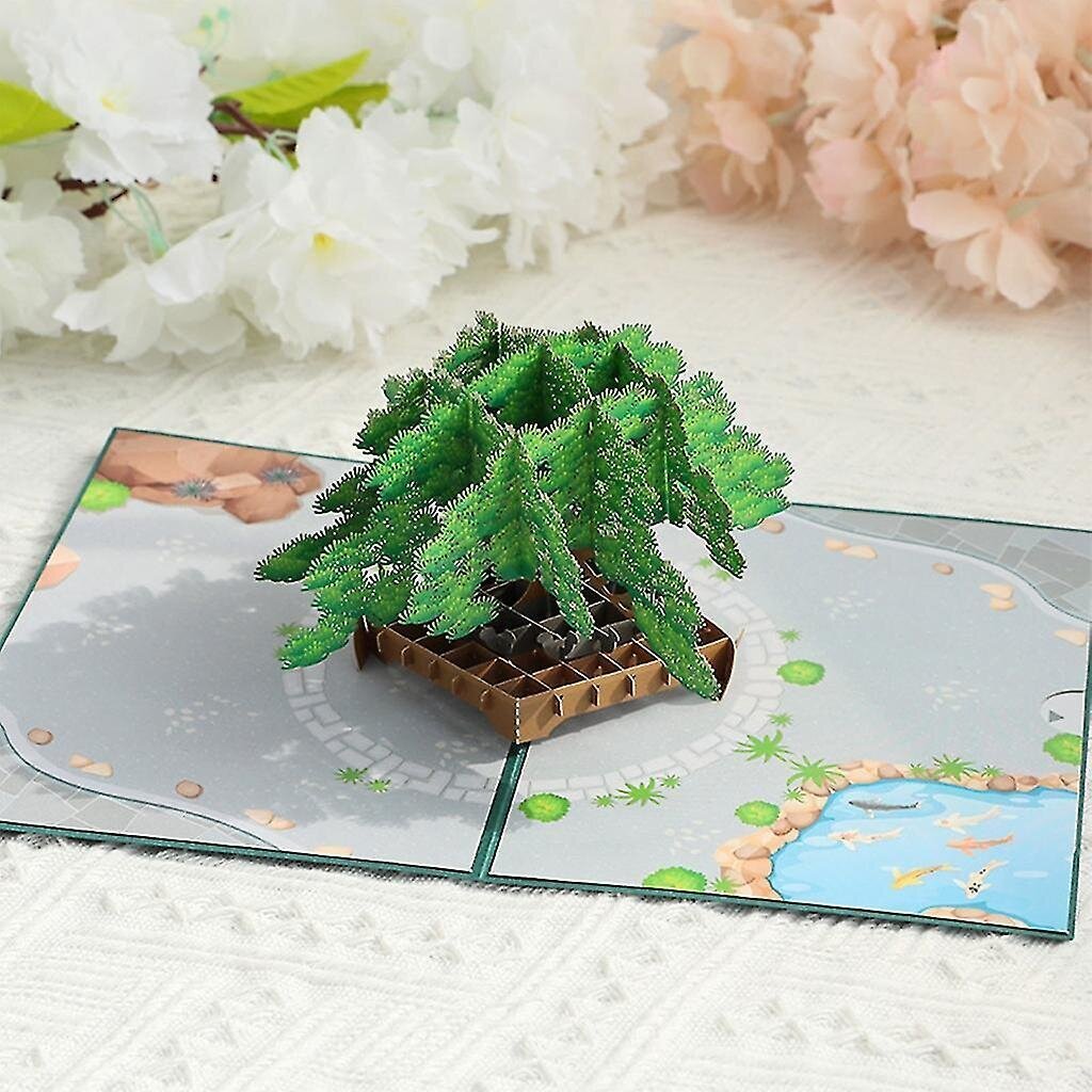 3D Pop Up -kortti Pine Tree -onnittelukortit Onnittelukortti kirjekuorella Postikortti-yu hinta ja tiedot | Kirjekuoret ja postikortit | hobbyhall.fi